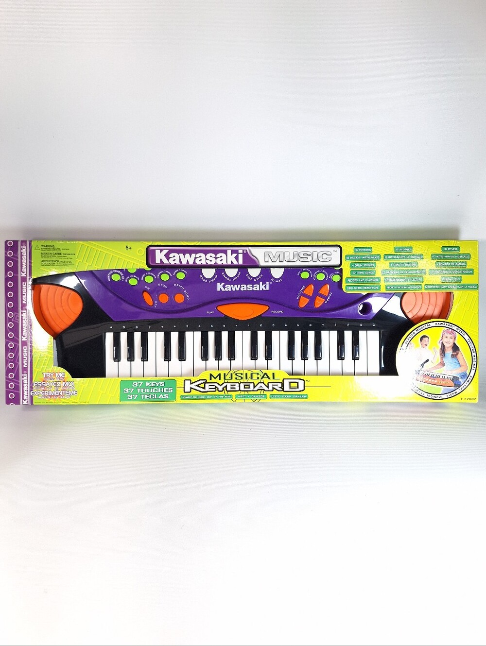 Vintage Kawasaki SS Music Keyboard Piano Purple Orange 37 Keys Record & Playback